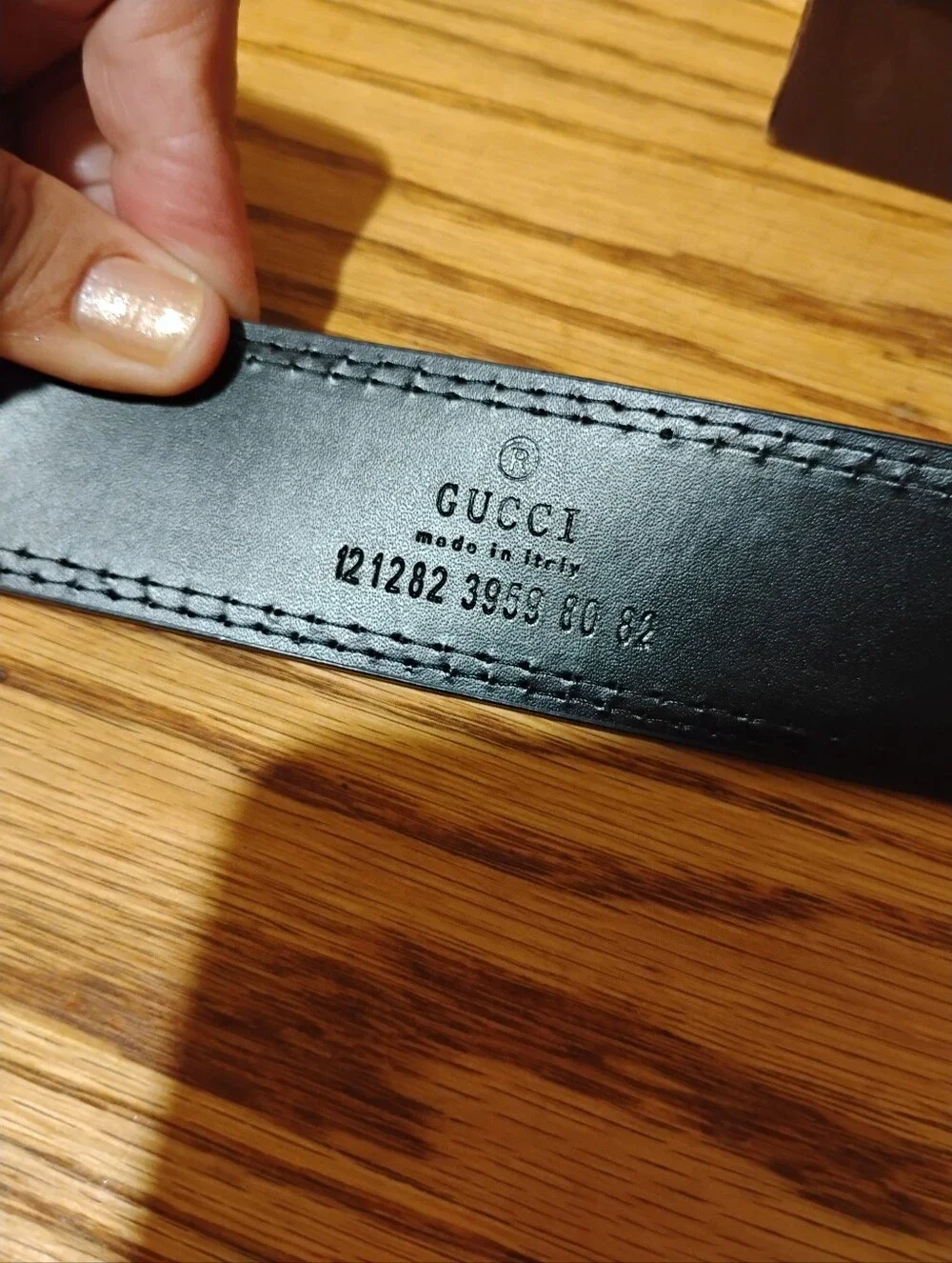 Gucci Men's Black Belt with Green and Red Web Stripe 46/115